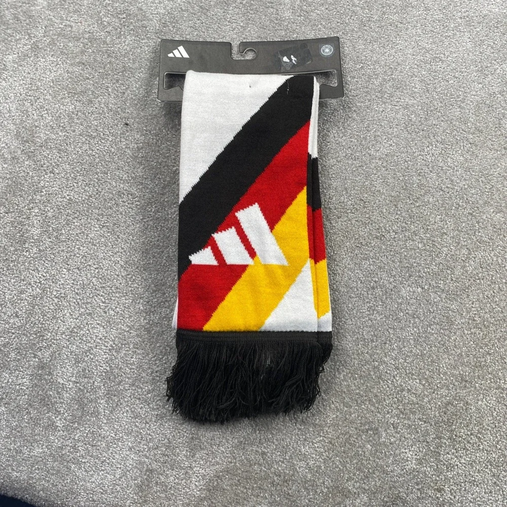 Adidas DFB Germany Soccer Scarf White Black Red Gold Fan Gear KC6688